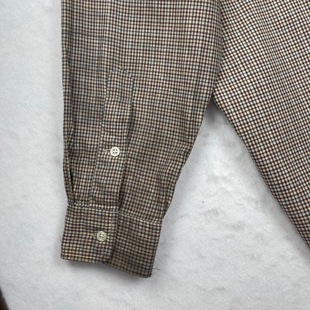 Vintage Ralph Lauren Blake Mens Large Brown Check Long Sleeve Button Down Shirt - Picture 13 of 15